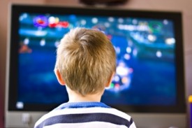 Child watching television